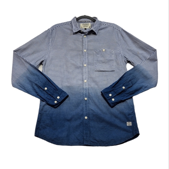Jack and Jones Other - Jack and Jones Two Tone Striped Button Down Shirt Blue White Size L